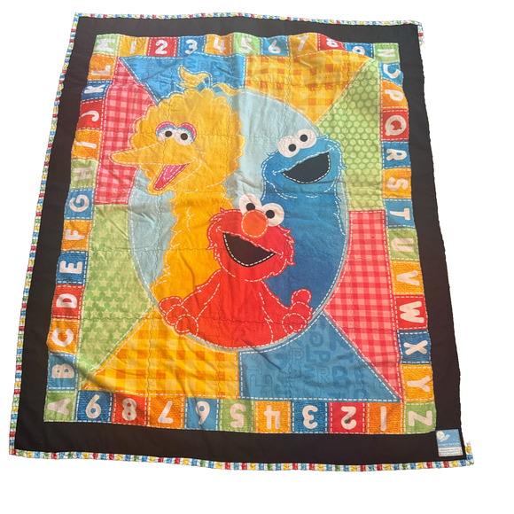 Sesame Street Binky Patrol Comforting Covers Patchwork Baby Quilt Blanket - Picture 1 of 4